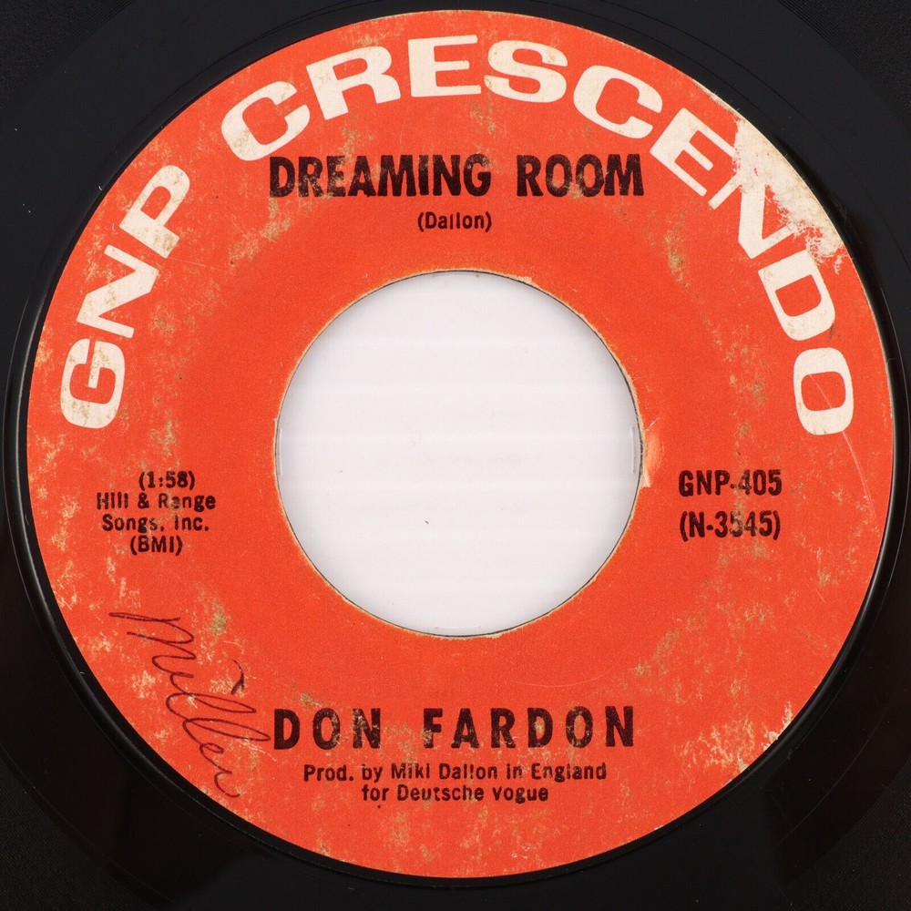 Don Fardon (The Lament Of The Cherokee) Indian Reservation/ Dreaming Room 45 rpm